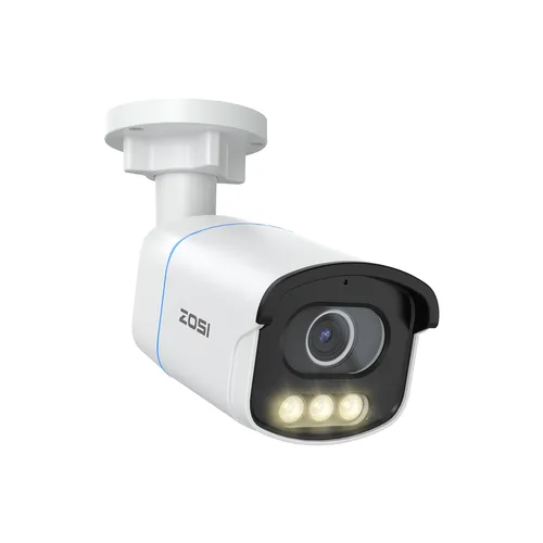 ZOSI 5MP 3K PoE Überwachungskamera Aussen - Überwachungskamera mit Vollfarbnachtsicht, F1.0 Blende und KI-gestützter Personen- und Fahrzeugerkennung für maximale Sicherheit und Kontrolle.
