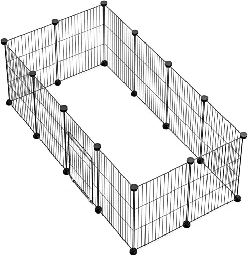 Produktbild LANGXUN Kaninchengehege, Metallzaun, Drahtk?fig, Verschl¨¹sselter Drahtk?fig, DIY Montage Von Verschiedenen Gr??en Von Metalldrahtk?fig (120X60X38CM 12Pcs)