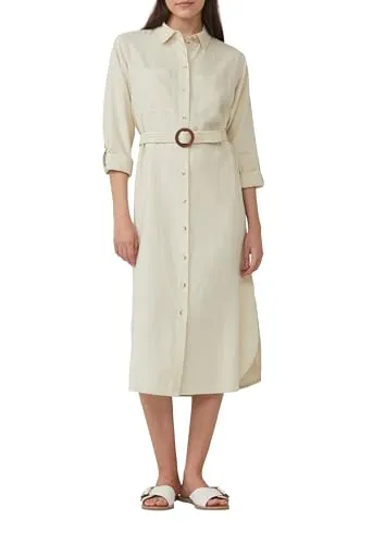 s.Oliver Hemdblusenkleid im Relaxed Fit in beige von s.Oliver