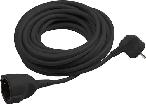 Meister Kunststoff-Verlängerungskabel 2 m – für innen (IP20) – Schuko-Kupplung – schwarz