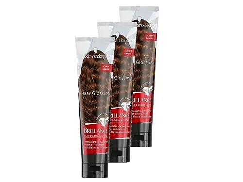 Brillance Glanz-Behandlung - Haar Glossing Schoko Braun (150 ml) - Haarfarben: Temporäre Haarfarbe, die wie eine Haarmaske wirkt und bis zu 6 Haarwäschen hält. Verleiht strahlenden Glanz und eine intensive Farbauffrischung.