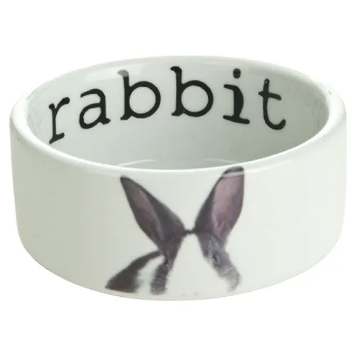 Beeztees Kaninchen-Napf Snapshot Keramik 11,5cm weiß Futternapf für Tiere