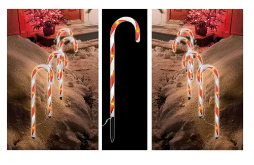 GartenHero LED-Lichterkette Zuckerstangen-Design - Lichterketten für Weihnachtsdeko, mit Timer-Funktion für automatisches Ein- und Ausschalten und 8 LEDs pro Zuckerstange – ideal für Garten, Balkon oder Innenbereich.