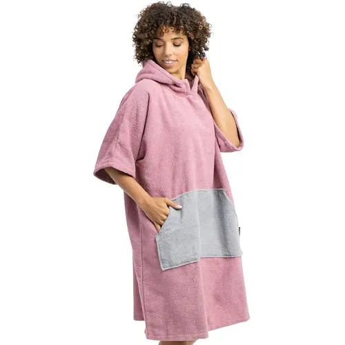 HOMELEVEL Badeponcho für Damen und Herren - 100% Baumwolle Unisex Bademantel - Praktischer Badeponcho aus 100% Baumwolle, ideal für Strand, Schwimmbad oder Sauna. Stylisch und schützend, perfekt zum entspannten Umziehen ohne Umkleidekabine.