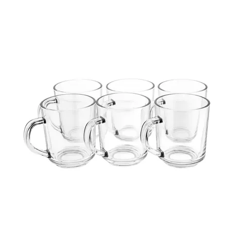Gläser-Set mit Henkel 6-teilig - 220 ml, transparent & hitzebeständig