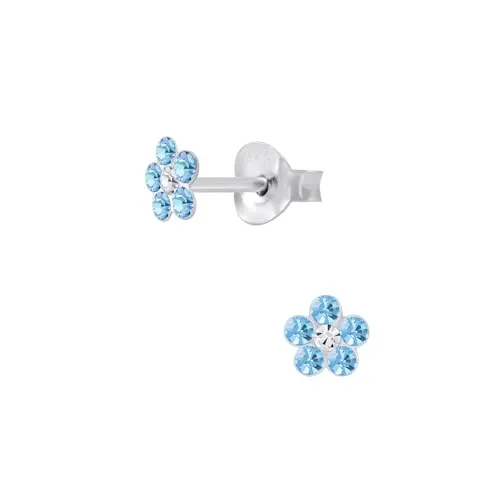 Monkimau - Blumen Herren - Ohrringe, Ohrstecker, Ohrschmuck - aus 925 Sterling Silber, Sterling Silber - für Herren - handgefertigt, Geschenkidee - 925er Silber, Silber - Ohrstecker Schmuck