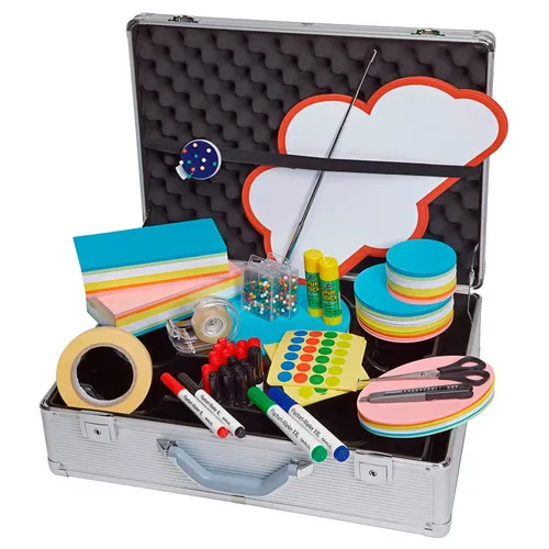 MAUL Moderationskoffer MAULpro confident 2.782 Teile - Moderatorenkoffer mit 9,2 kg Gewicht, ideal für professionelle Präsentationen und Workshops - in eleganter silberner Farbe.