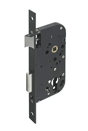 Yale Y60K-A40/N/SC Einsteckschloss Zylinderloch, Achse 40 mm, Kofferraum 148 mm – Y60K-A40/N – Reversibel – Stulp quadratisch – Eingangstür, Servicetür, empfindliche Räume, Schwarz, Axe 40mm