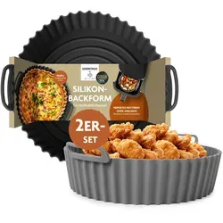 KitchBo Silikonform 20x20x5 cm schwarz/grau rund