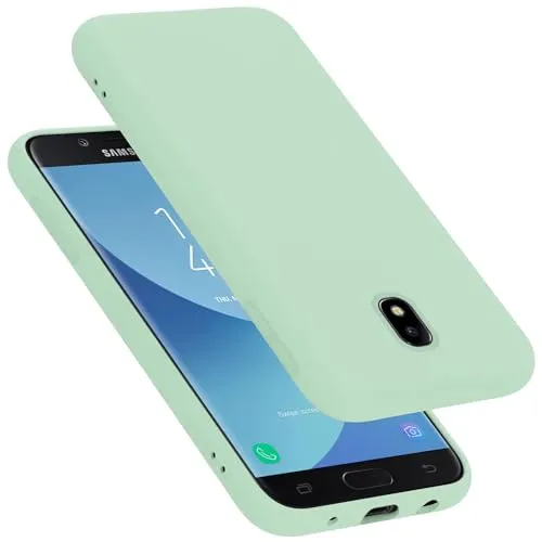 Cadorabo Hülle kompatibel mit Samsung Galaxy J7 2017 Hülle Silikon Handyhülle für Galaxy J7 2017 Case aus flüssigem Silikon- Kratzfeste und stoßfeste dünne TPU Schutzhülle - Liquid HELL GRÜN