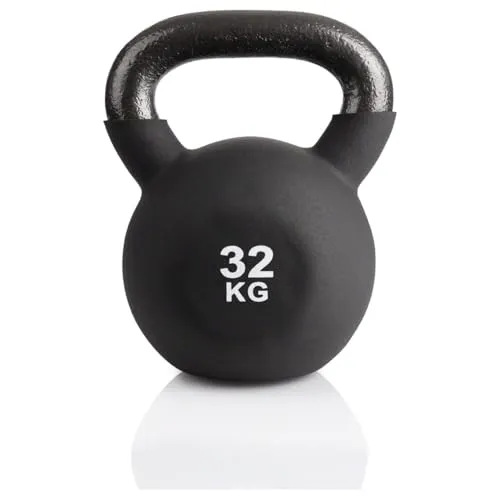 Sport-Tec Kettlebell 32 kg Schwarz – Kugelhantel für Krafttraining