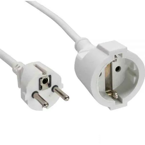 10.00m InLine Verlängerungskabel Schutzkontakt Stecker auf Schutzkontakt Buchse Weiß Kindersicherung