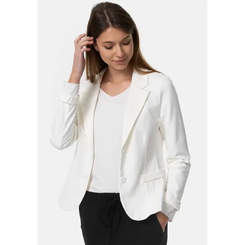 Rayshyne Kurzblazer PM-011 – Sportliches Business Sakko in Weiß, Größe 38 - Eleganter Kurzblazer mit Reverskragen, ideal für modische Auftritte im Business. Pflegeleicht und aus hochwertigen Materialien für optimalen Tragekomfort.
