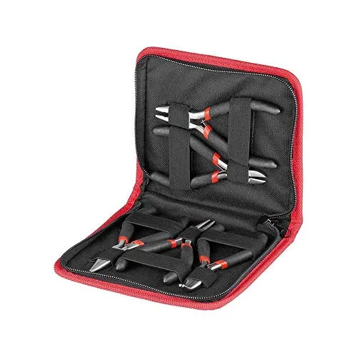 Goobay 77115 Zangenset Zange / Feinmechaniker Zangen Set / 1x Seitenschneider / 1x Spitzzange / 1x Spitzzange gebogen / 1x Rundzange / 1x Kombizange / Schmuckzange 5er Set