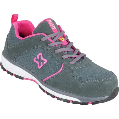 WÜRTH MODYF Sicherheitsschuhe S1P ESD Lina - Bequeme Damen Arbeitsschuhe in grau pink - Diese metallfreien S1P Sicherheitsschuhe sind leicht, atmungsaktiv und bieten optimalen Tragekomfort. Ideal für warme Tage und elektrostatisch gefährdete Bereiche. Verlässlicher Schutz für Ihre Füße bei der Arbeit.