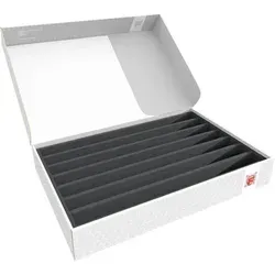 Feldherr Lagerbox DSLB075 für Modelleisenbahn - 7 Stege für Spur H0 - Startersets für Modelleisenbahnen mit Schaumstoffeinlage für sicheren Transport und Aufbewahrung. 7 Fächer für Spur H0 garantieren optimalen Schutz vor Beschädigungen.