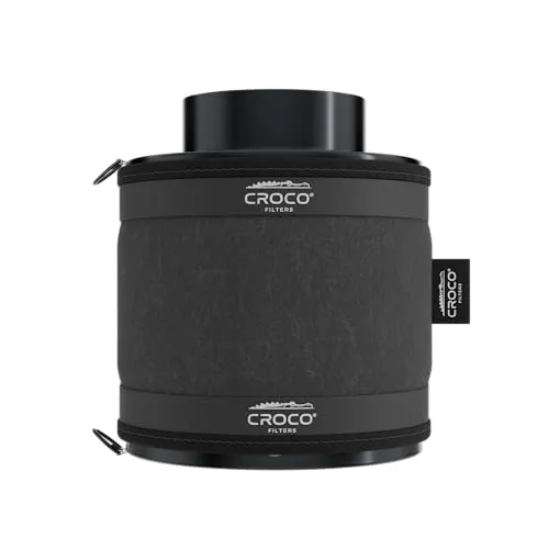 Croco Aktivkohlefilter Grow - Effektive Luftfiltration für Growzelte - Belüftungsgeräte: Hochwertiger Aktivkohlefilter mit 38 mm Kohleschicht für maximale Geruchsneutralisierung und frische Luft in Ihrem Growzelt.