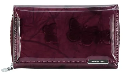 Jennifer Jones Damen Leder Geldbörse mit RFID-Schutz - Elegante Damen-Geldbörse aus Echt-Leder mit Schmetterlings-Motiv, ausgestattet mit RFID-Schutz für Ihre Sicherheit und vielen Fächern für eine optimale Organisation.