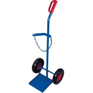 VARIOfit Sackkarre Stahlflaschenkarre fk-1201 - Sack- & Fasskarre mit Luftbereifung für 40-50l Flaschen, Tragkraft 100kg, ideal für sicheres und einfaches Transportieren von schweren Flaschen.