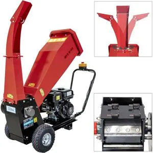 Güde Häcksler GH 5.6-50 - Benzin Messerhäcksler mit 4-Takt Motor, max. Schnittstärke 50 mm, ideal für große Gartenabfälle, mit drehbarem Auswurfschacht und robustem Fahrgestell.