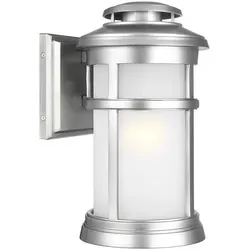 Newport 1-flammige Wandlaterne aus lackiertem gebürstetem Stahl - Hochwertige Außenlaterne im Leuchtturmdesign, wetterbeständig und ideal für Küstenanwendungen. 5 Jahre Garantie gegen Korrosion.