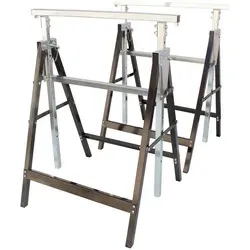 Höhenverstellbarer Arbeitsbock 2er Set - 200 kg Tragkraft - Werkstatteinrichtung: Praktisches 2er Set von höhenverstellbaren Klappböcken für vielseitige Einsatzmöglichkeiten, ideal für Heimwerker und Profis.