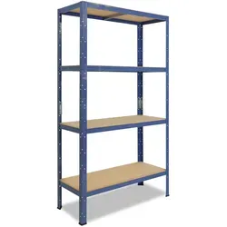 shelfplaza Schwerlastregal HOME, 155x70x60cm blau - Schwerlastregal mit 4 Böden und 175 kg Tragkraft pro Boden, ideal für Keller und Garage. Hohe Stabilität und Flexibilität für professionelle Ordnung.