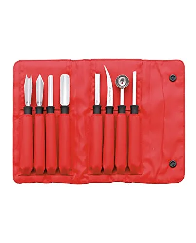 triangle 90 818 08 02 Schnitzmesser Set Professional, 8-teilig - Modellierung und kreative Gestaltung von Obst und Gemüse, mit rostfreien, gehärteten Klingen für perfekte Schnitte und langanhaltende Schärfe.