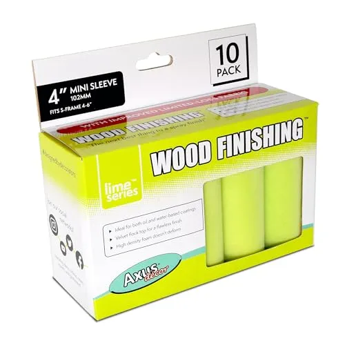 Axus Décor Wood Finishing Mini-Rolle, für Holzoberflächen, Limette, 10 Stück