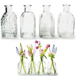 Vintage Glasvasen Set in weiß von Annastore