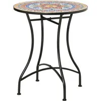 furnicato Gartentisch Ø60 cm – Wetterfester Balkontisch aus Metall