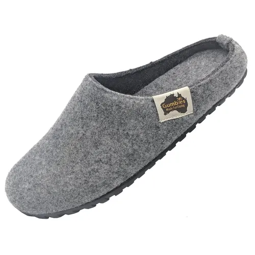 Gumbies Outback Slipper in Grey Charcoal Hausschuh aus recycelten Materialien, rutschfeste & stabile Sohle grau 43 EU