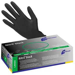 Meditrade unisex Einmalhandschuhe Nitril black schwarz Größe L, 100 St.
