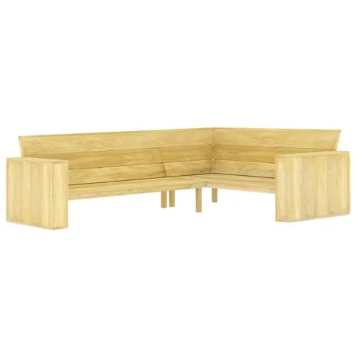 vidaXL Eckbank für den Garten, 239 cm aus imprägniertem Kiefernholz - Bänke aus langlebigem, imprägniertem Kiefernholz, ideal für gemütliche Stunden im Garten.