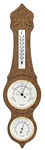 Möller-Therm Wetterstation aus Holz, 420 x 110 mm - Wetterstationen mit Barometer, Thermometer und Hygrometer aus hochwertigem Buchenholz – ideal für präzise Wettervorhersagen in Ihrem Zuhause.