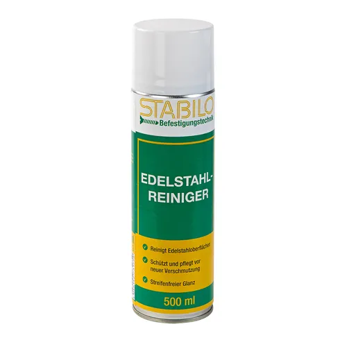 STABILO Befestigungstechnik Stabilo Edelstahlreiniger 500 ml – Edelstahlpflege, VA-Reiniger, Schutzspray – entfernt Fett & Schmutz, pflegend, schützende Schicht – für Edelstahl, Küchengeräte, Möbel, Arbeitsflächen 773175