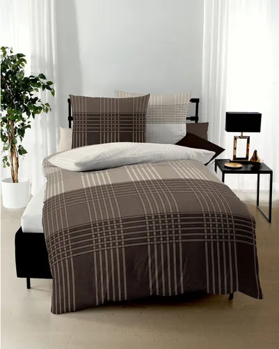 Kaeppel Bettwäsche Zones, Feinbiber, 2 teilig in braun von Kaeppel
