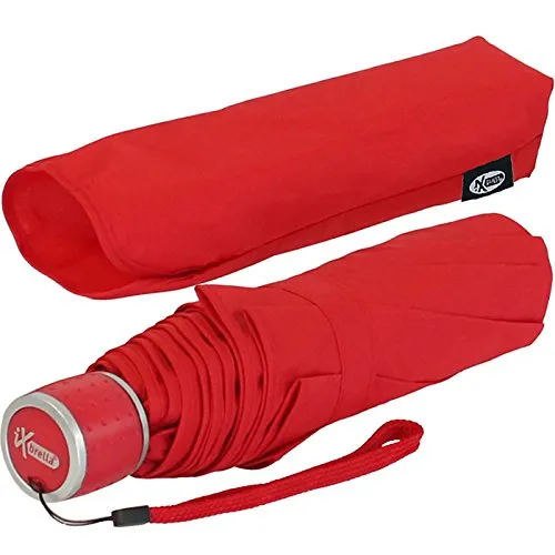 iX-brella Mini Ultra Light - Damen Taschenschirm mit großem Dach - extra leicht - rot
