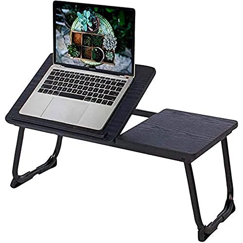 MEUBLE COSY Betttablett Frühstückstablett Laptoptisch Höhenverstellbar mit klappbaren Beinen Betttisch Notebookständer Lese Tisch Schreibtisch Faltbare für Sofa, Bett,Computer,PC, Schwarz