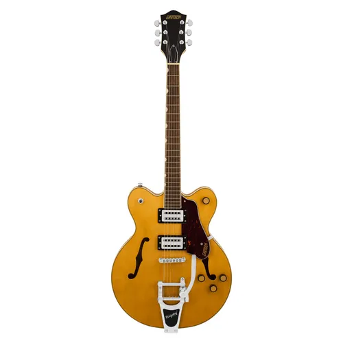 Gretsch G2622T Streamliner Center Block Bigsby - Vielseitige Semi Hollow Gitarre mit charakterstarkem Sound, ideal für Blues und Rock. Ausgestattet mit Gretsch Broad'Tron Humbuckern und klassischem Bigsby Vibrato für kreative Klangmodulation.