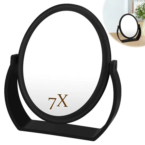 Sprifityy Schminkspiegel,1X / 7X Kosmetikspiegel Makeup Spiegel,360° Schwenkbar Tischspiegel,Badezimmerspiegel,High Definition Schminkspiegel, Spiegel Doppelseitig mit Vergrößerung