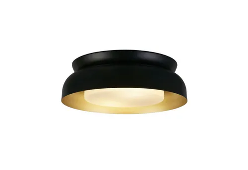 Licht-Erlebnisse Deckenleuchte SELID, ohne Leuchtmittel, Metall 36,5 cm breit in Schwarz Gold E14 2-flammig rund
