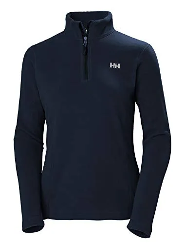 Helly Hansen W Daybreaker 1/2 Zip Fleece navy (599) XS - Outdoor Freizeitjacke für Damen, aus hochwertigem, recyceltem Polartec-Fleece, bietet hervorragende Wärmeisolierung und modernen Look mit halbem Reißverschluss.