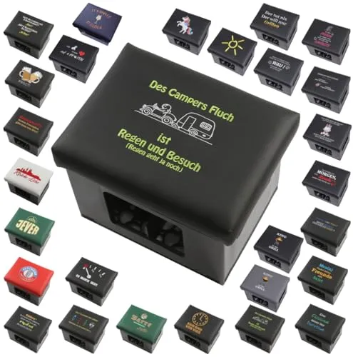 BierEx Bierkisten Sitzkissen Campers Fluch aus Kunstleder - Kissen für Getränkekisten - schwarz (Campers Fluch)