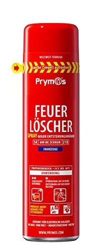 Prymos Feuerlöscher-Spray Fahrzeuge 5A/21B, Neutral, 600 ml - Feuerlöscher für Fahrzeuge, einfach in der Handhabung und ideal für den Notfall. Kompakt und platzsparend, perfekt für Autos und Wohnmobile.
