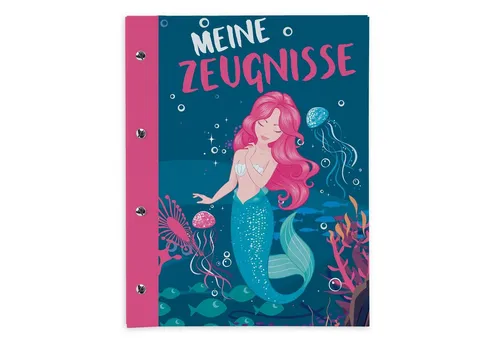 itenga Organisationsmappe itenga Zeugnismappe A4 mit Schraubverschluss Motiv Meerjungfrau