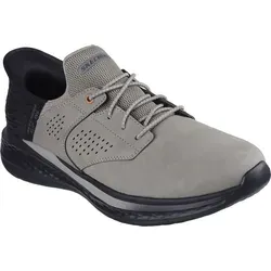 Skechers Slipper Herren Slade - Macklin Grau 48,5 - Sportlicher Slipper für Herren von Skechers mit Hands Free Slip-ins für einfaches Anziehen. Bequeme Air-Cooled Memory Foam Innensohle und Relaxed Fit sorgen für optimalen Tragekomfort.