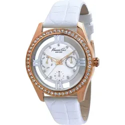 Kenneth cole brooklyn Damen uhr analog Quarzwerk mit Leder armband IKC2794 - Weiß