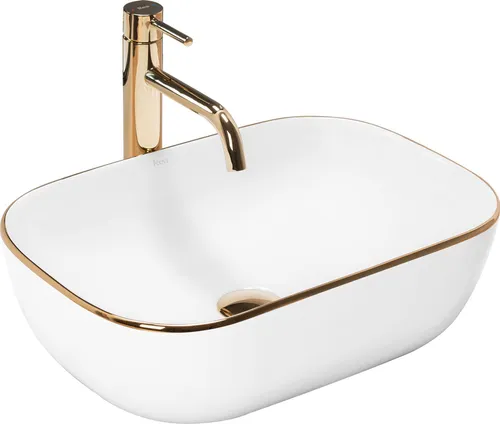 Rea BELINDA GOLDEN EDGE Aufsatzwaschbecken 465 x 330 mm in weiß von REA