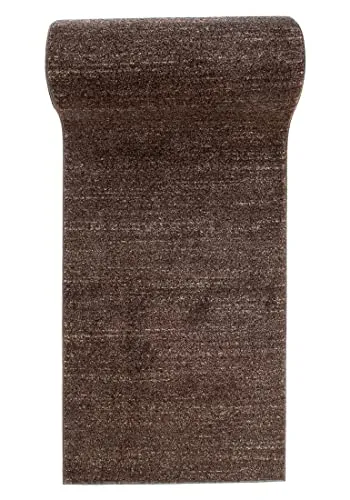 Mazovia Teppich Läufer Flur - Modern Teppichläufer - Kurzflor Flurläufer für Vorzimmer, Schlafzimmer, Küche - ÖKO-TEX Zertifiziert - Meterware - Braun - 70 x 300 cm